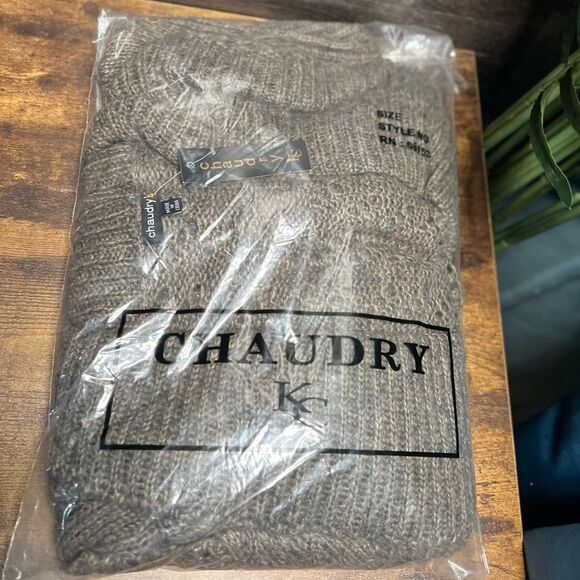 Chaudry KC Tan Cardigan Sweater with Cozy Brown Hues. Wool Blend. NWT! - Picture 10 of 12